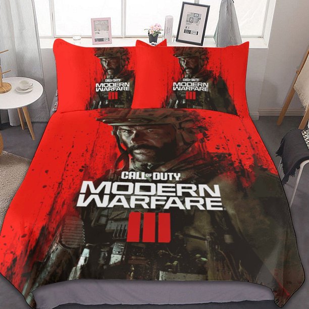 Call Of Duty Modern Warfare 3-Piece Bedding Set Duvet Cover Set Soft Warm And Comfortable Soft Bed Set for Bedroom
