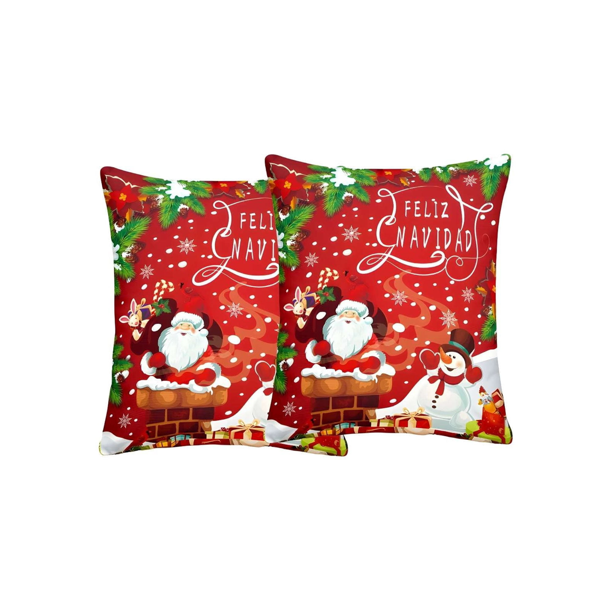 Genérico - Fundas Navidad Set De 2 Fundas Para Cojines De 45x45 Cm