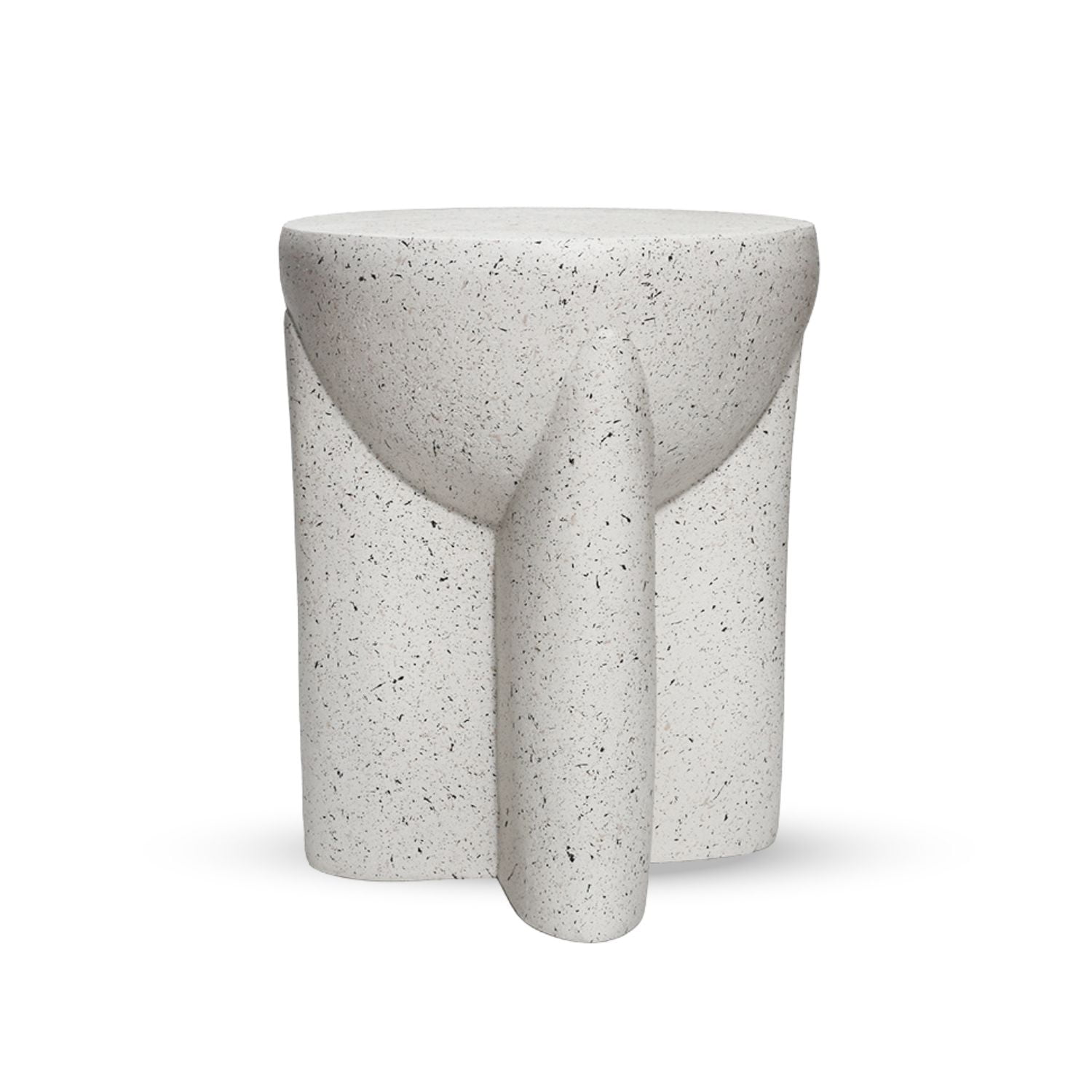 Santu Home & Deco - Mesa Centro Lateral Estilo Piedra Crema Escultural