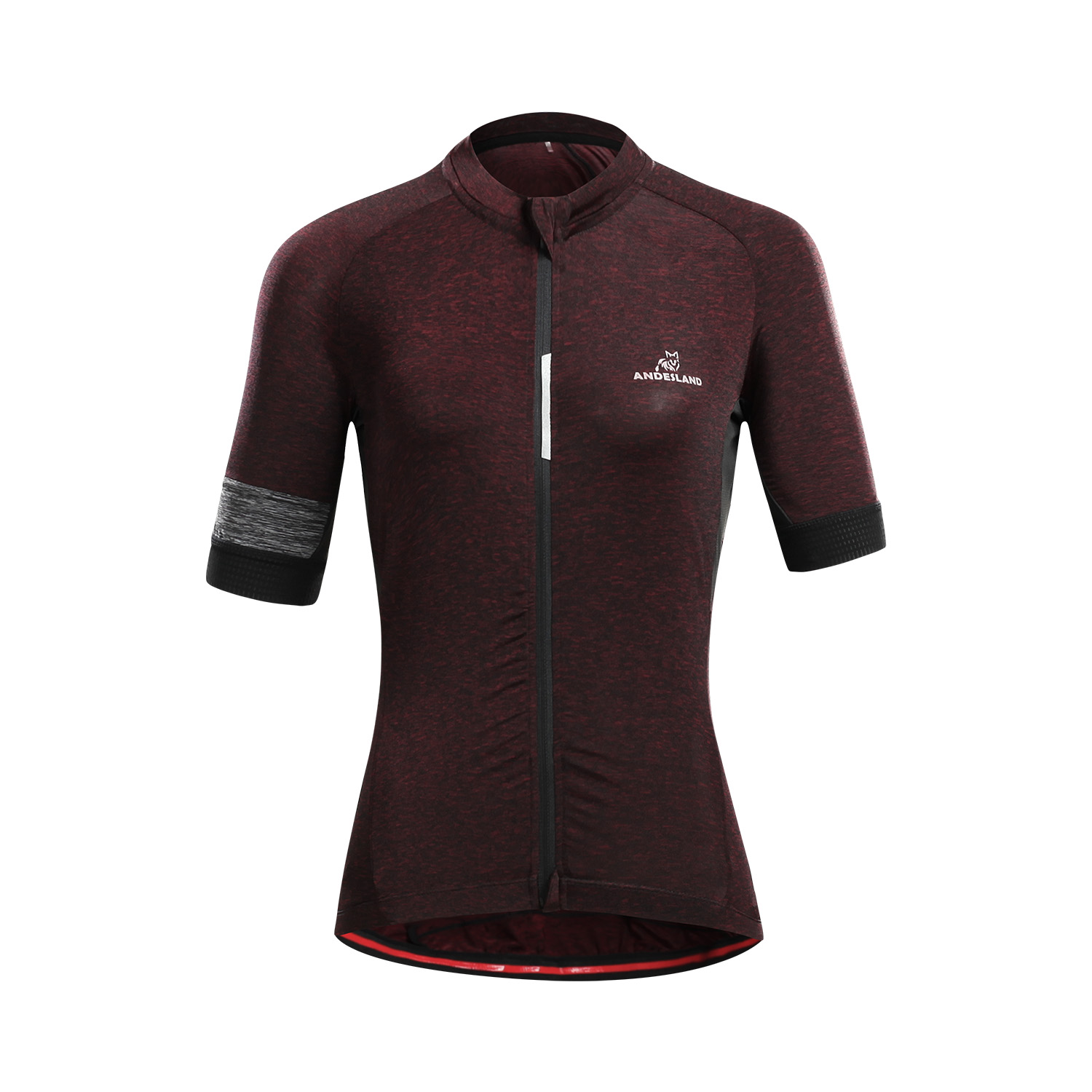 Andesland - Polera Tricota Jaspeada Manga Corta Cierre Completo Mujer