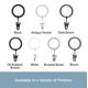 thumbnail image 5 of Anillos para cortinas Kenney Clip, paquete de 14 unidades, 5/8 a 3/4, en metal marrón, 5 of 5