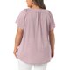 thumbnail image 3 of Agnes Orinda Blusa de Talla Grande para Mujer Cuello en V con Muesca Manga Corta Bordado de Ojales Camisetas Casual Blusa Calada 3X Rosa, 3 of 6