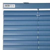 Bertex - Persiana De Aluminio Color Azul, Alto Ajustable Máximo De 140 Cm X Ancho A Elección Para Sala, Living, Oficina O Escritorio (95 Cm De Ancho X 140 Cm De Alto)