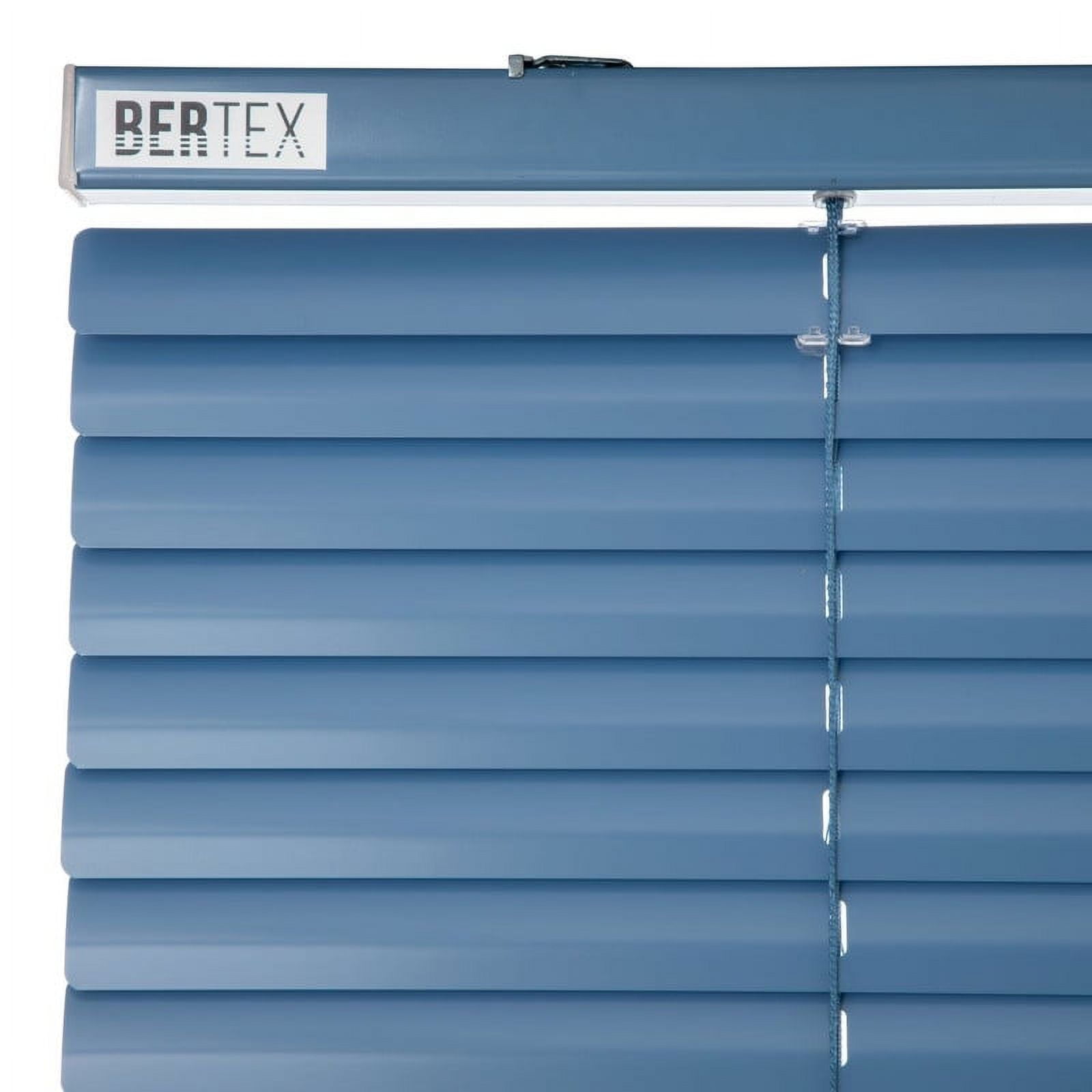 Bertex - Persiana De Aluminio Color Azul, Alto Ajustable Máximo De 230 Cm X Ancho A Elección Para Sala, Living, Oficina O Escritorio (130 Cm De Ancho X 230 Cm De Alto)