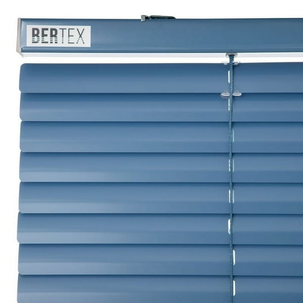 Persiana de Aluminio color Azul, Alto Ajustable máximo de 140 cm x Ancho a Elección para Sala, Living, Oficina o Escritorio (155 cm de Ancho x 140 cm de Alto)