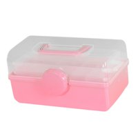Magideal - Estuche Para Manualidades Plegable, Organizador Multiusos, Caja De Almacenamiento Con Asa Para Suministros De Pintura, Juguetes Para Niños, Cosméticos Rosa Y S