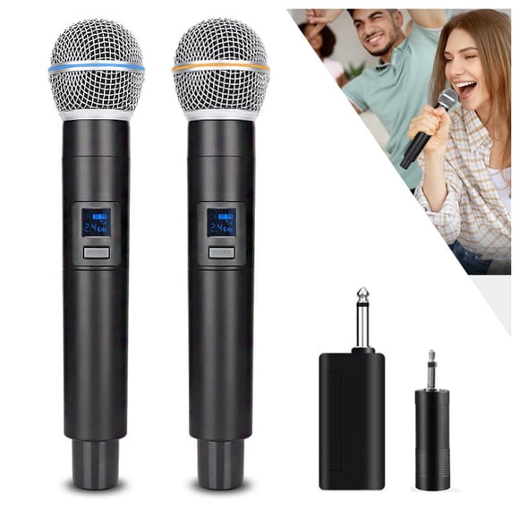 Micrófono inalámbrico HUACAM 2.4G Dual para karaoke con receptor