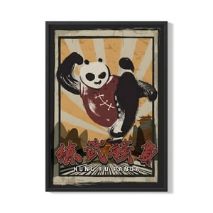 Creango - Cuadro Poster Enmarcado Kung Fu Panda Po Decorativo