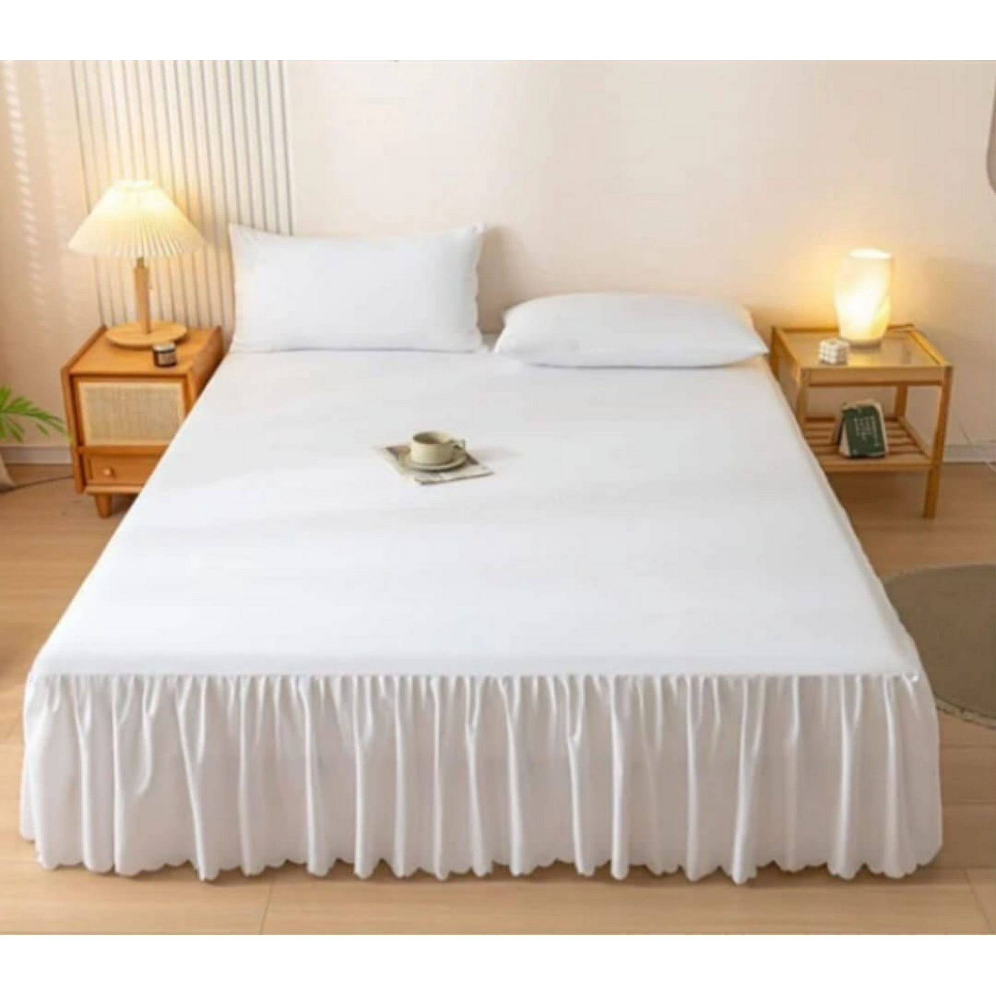 Aladdins Shop - Faldon Para Cama 1,5 Plaza Color Blanco