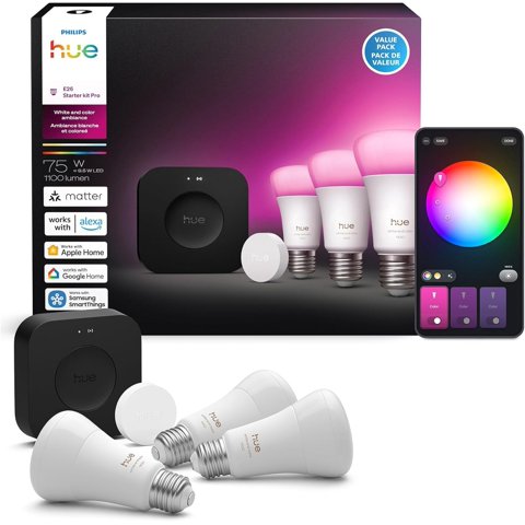 Kit De Inicio Philips Hue Bridge Pro + 3 Bombillas Inteligentes A19 E26