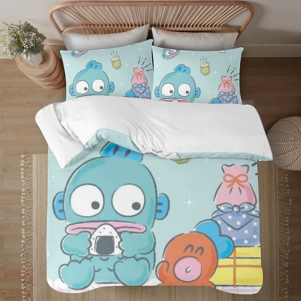 Hangyodon 3-Piece Bedding Set For Kids Boys Girls Adult Cartoon Warm Cute Fashion Holiday Present Gift Bed Sheets