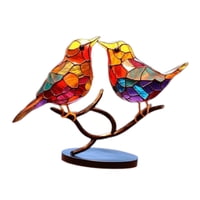 Magideal - Escultura De Pájaro De Metal, Adorno De Escritorio De Pájaros, Figuras De Arte, Centro De Mesa, Estatuas De Pájaros, Decoración Del Hogar Para Comedor 16Cmx24Cmx8Cm
