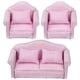 thumbnail image 1 of 1:12 1/12 muebles para casa de sofá, con cojines traseros Vintage hecho doble rosa DIY miniatura sillón para sala de accesorios, 1 of 5