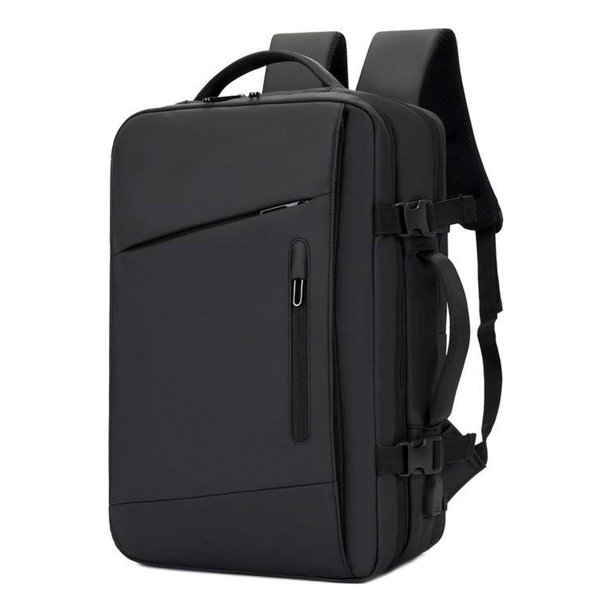 Jagima - Mochila Cabina 48x30x25 Avión Deluxe Expandible Impermeable Negro Mediana