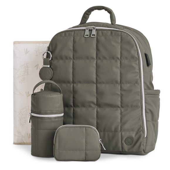 Mochila cambiador Hannah&Sophia North de 5 piezas en cuero PU