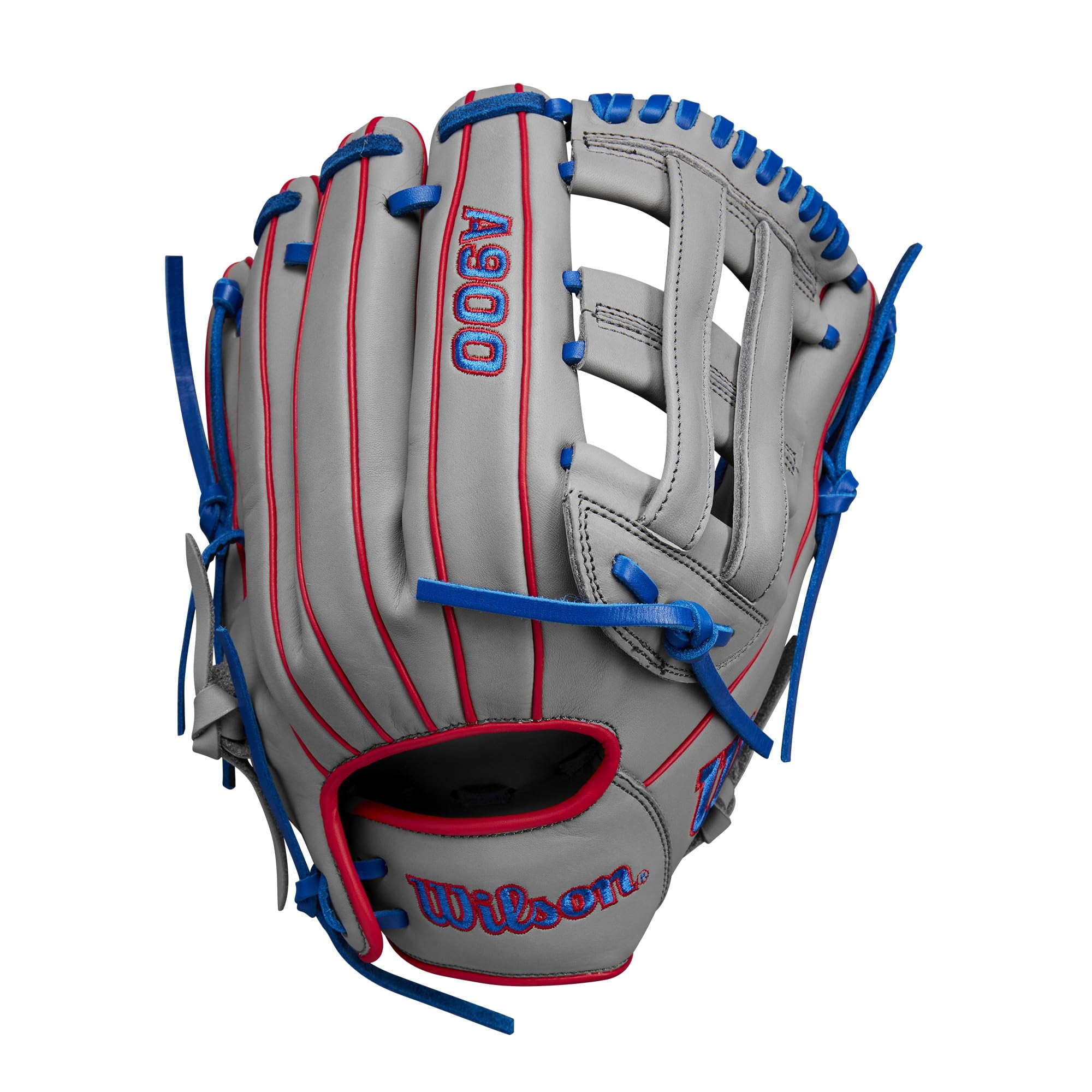 Guante De Béisbol Wilson A900® Pf12 Pedroia Fit 30 Cm Gris/rojo/royal
