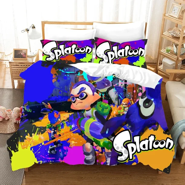 Game Splatoon Bedding Set Duvet Cover Bed Set Quilt Cover Pillowcase Comforter Boys Adult Bed Sheets