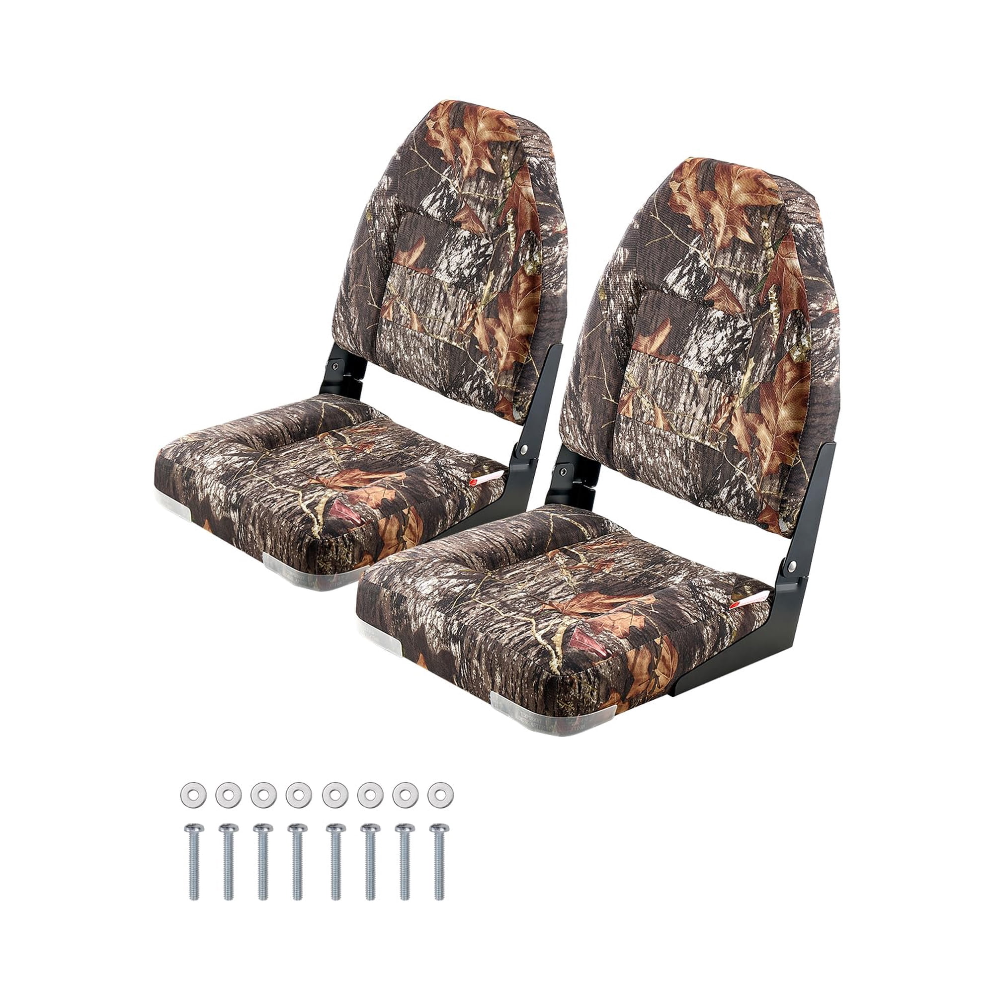 Asiento De Barco Vevor Camo Plegable Para Pesca Con Respaldo Alto, Paquete De 2