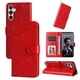 thumbnail image 1 of Funda tipo cartera FOXDOCK para Samsung Galaxy M15 5G , diseño girasol en relieve, cuero PU, cierre magnético, soporte y tarjetero, 1 of 5