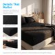 thumbnail image 4 of REGALWOVEN Sábana Ajustable, Sábanas de Cama de Poliéster Sólido, Resistente a las Arrugas y Ultra Suave para un Sueño Cómodo Negro 1 PC 78.0x79.9 pulgadas, 4 of 5
