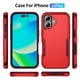 thumbnail image 2 of Para Apple iPhone 16 Plus Funda a Prueba de Golpes Resistente Protección de Cuerpo Completo de Alta Resistencia a Prueba de Polvo/caídas Cubierta Funda, Rojo, para iPhone 16 Plus, 2 of 7