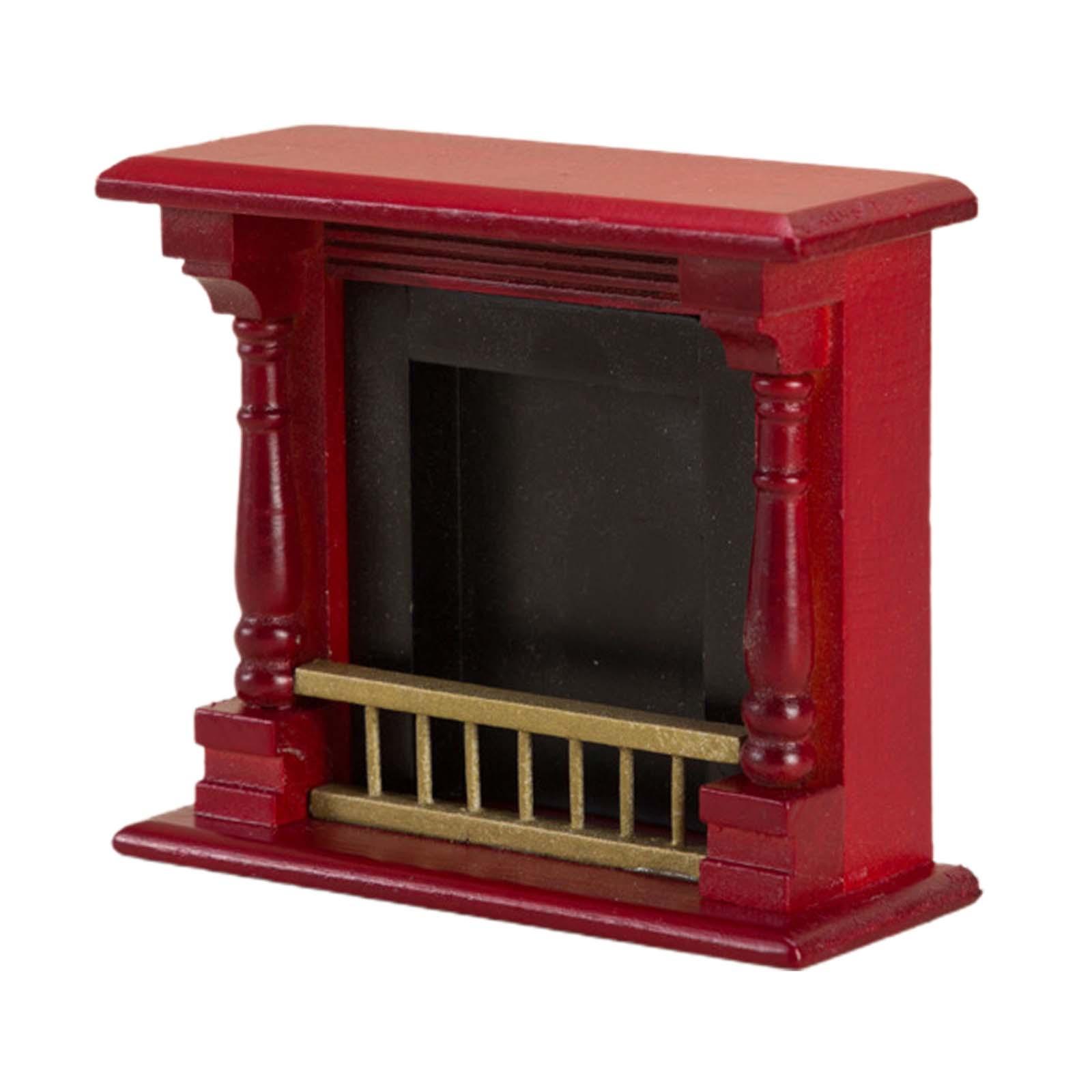 Bothyi - 1:12 Mini Chimenea De Madera Muebles Juguetes Accesorios Juguete Dormitorio Decoración