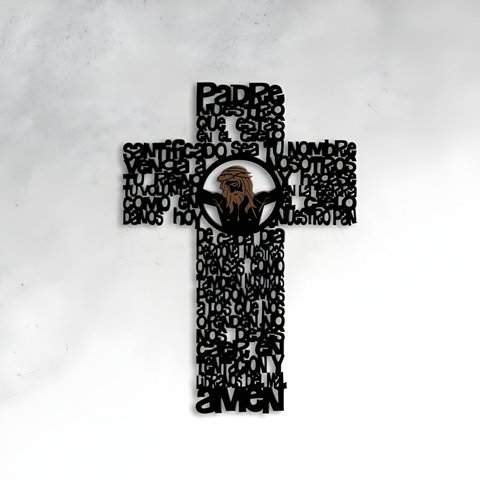 Genérico - Cuadro Cruz Con Oración Padre Nuestro