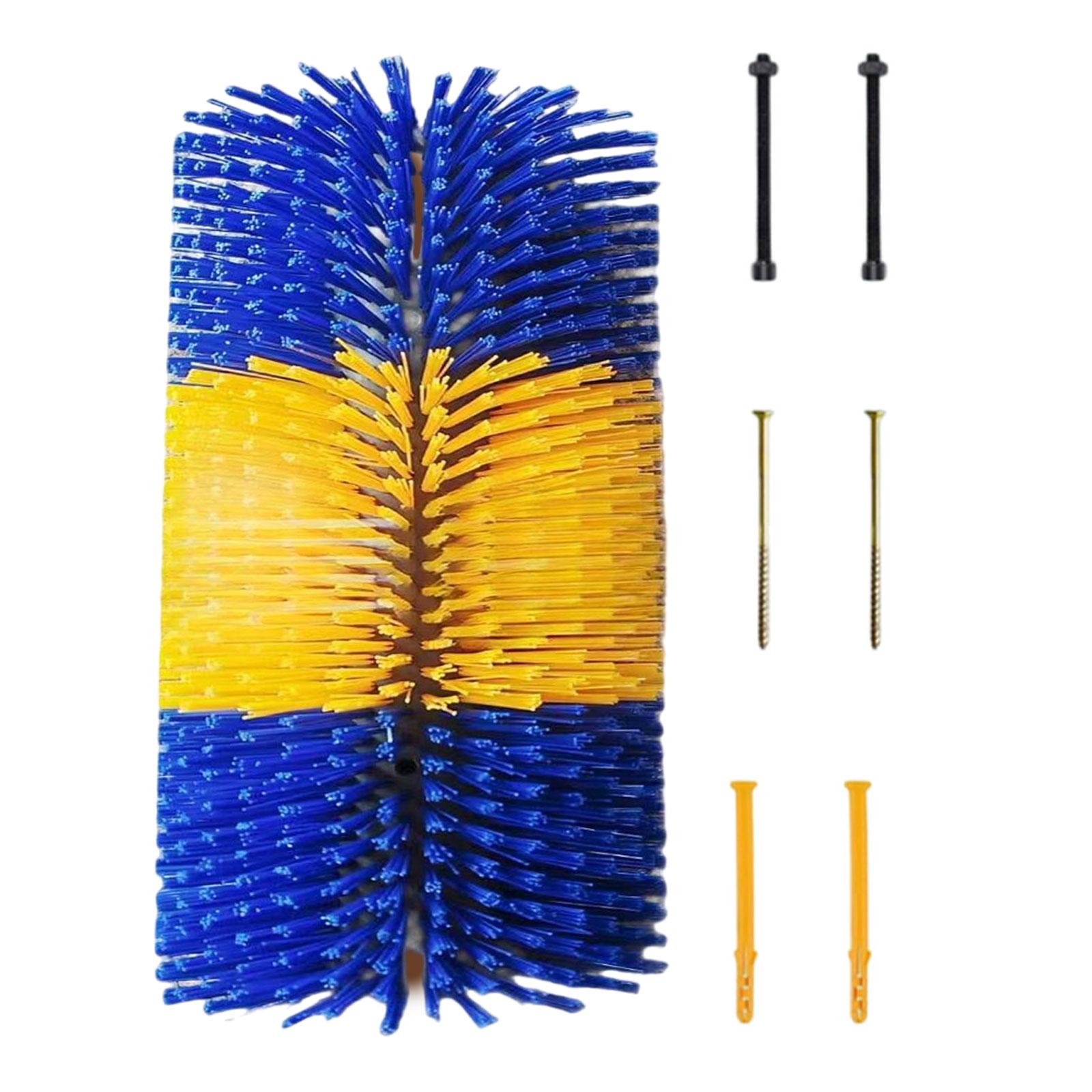 Magideal - Cepillo Para Rascar Ganado, Cepillo Para Rascar La Espalda De Los Animales, Para El Aseo, Con Kit De Tornillos, Cepillo Para Vacas, Kit Completo De Azul Amarillo
