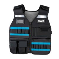 Ioensy - Chaleco De Herramientas Con Múltiples Bolsillos Bolsa De Herramientas Bolsa De Herramientas De Electricista Para Carpintero Azul