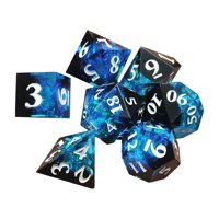 Magideal - 7 Piezas De Dados Poliédricos Lightwheigt, D4 ~ D20, Juguetes De Entretenimiento, De Dados, De Para Reuniones Familiares, De Fie , Negro Azul Negro Azul Blanco