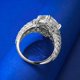 thumbnail image 5 of Anillos de Compromiso de Plata Esterlina 925 de 5 Quilates para Mujer Anillo de Diamante Grande Simulado con CZ Banda de Anillo de Boda de 4 Garras Corte Cojín, 5 of 7