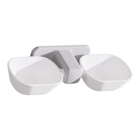 Ioensy - Cuencos Dobles Para Gatos, Comedero De Agua Para Alimentos Montado En La Pared Para Perros, Gatos, Cuenco Para Mascotas, Blanco