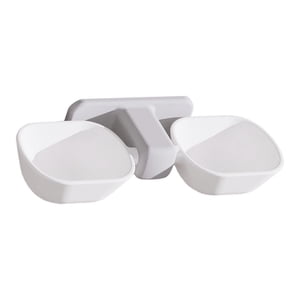 Ioensy - Cuencos Dobles Para Gatos, Comedero De Agua Para Alimentos Montado En La Pared Para Perros, Gatos, Cuenco Para Mascotas, Blanco