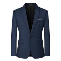 Traje Casual De Negocios Ajustado Blazer Mylldey Para Hombre, Azul-M
