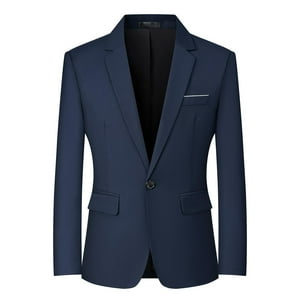 Traje Casual De Negocios Ajustado Blazer Mylldey Para Hombre, Azul-M