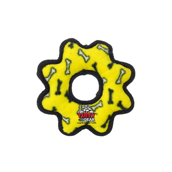 Juguete para perros TUFFY Ultimate Gear Ring-Squeakers Junior Yellow Bone