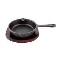 Sartén Fierro 13Cm Con Base De Madera Negro Lugano