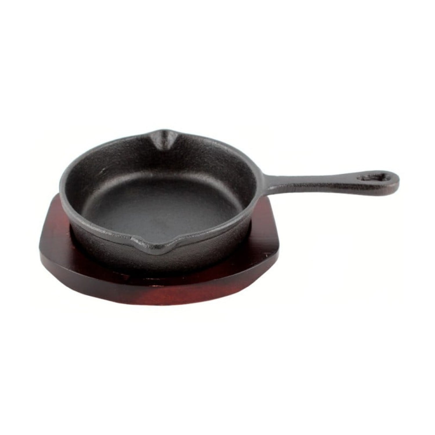 Sartén Fierro 13cm Con Base De Madera Negro Lugano