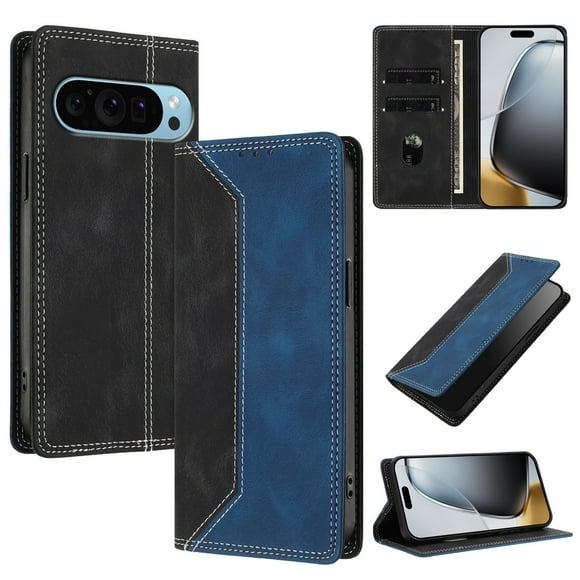 Funda FOXDOCK para Google Pixel 10/10 Pro de Cuero Premium Bicolor con Ranuras RFID, Carcasa Tipo Billetera Antigolpes y Soporte Plegable