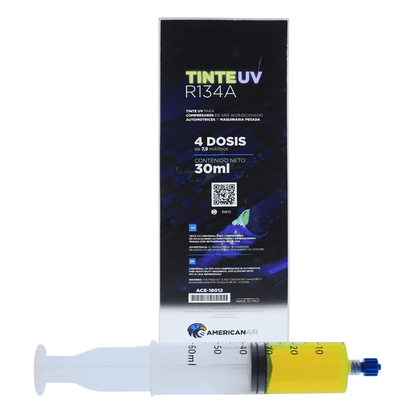 Tinte UV Detección de Fugas Jeringa 30ml (4 Dosis) A/c R 134a 134a