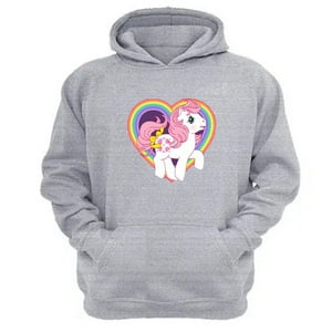 Genérico - Polerón Canguro Mi Pequeño Pony Gris Claro Talla Xs Unisex