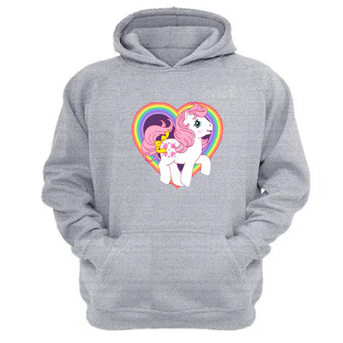 Genérico - Polerón Canguro Mi Pequeño Pony Gris Claro Talla L Unisex