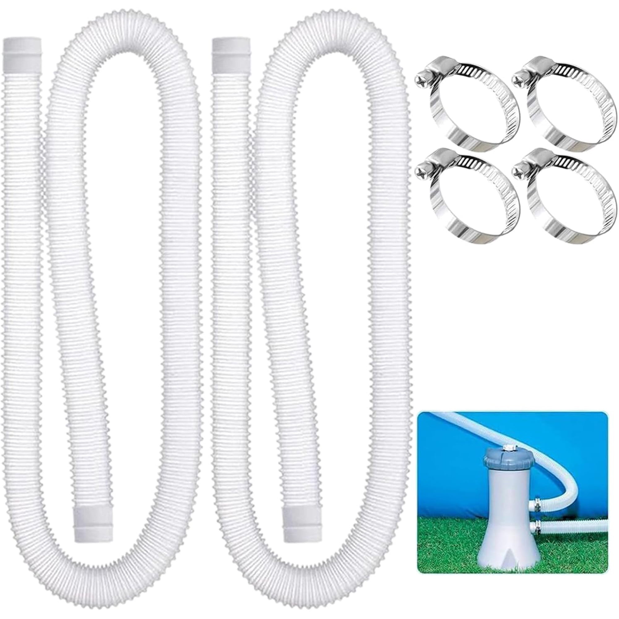 Genérica - Kit 2 Mangueras Filtro Piscina Compatible Intex Bestway 150cm