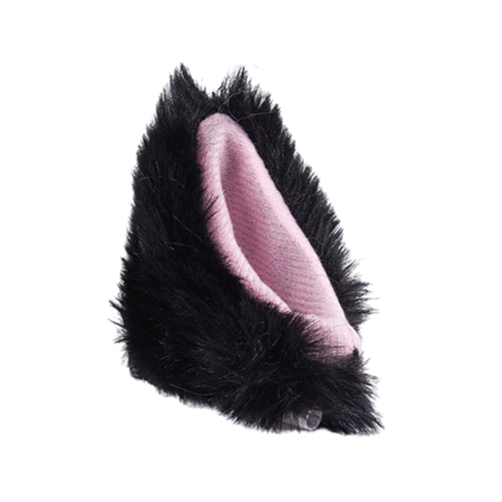 Magideal - Accesorios Para Casco De Motocicleta Con Decoración De Orejas De Felpa Para Snowboard, Esquí, Ciclismo, Fácil De Colocar Y Quitar, Autoadhesivo, Negro