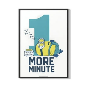 Creango - Cuadro Poster Enmarcado Minions Un Minutos Mas Decorativo