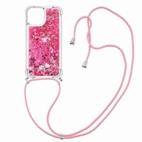Funda Foxdock Para Iphone 13 Con Cuerda Ajustable, Brillo Líquido, Protección Antigolpes Y Lente – Ideal Para Regalo