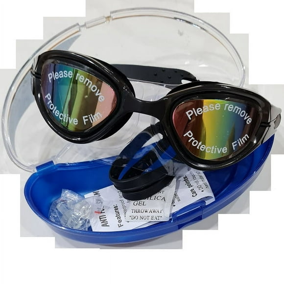 Lente Natación Negro Silicona/pvc Filtro Uv Polarizado 54grs