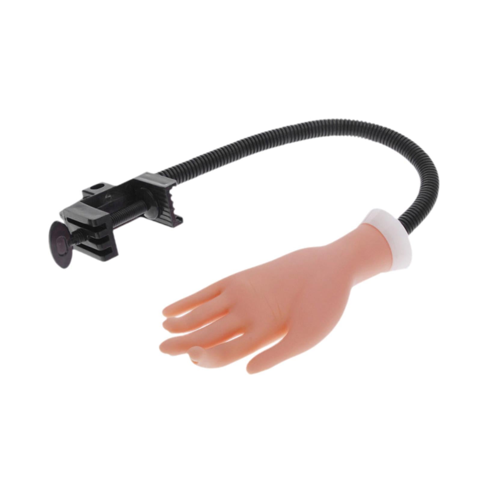 Magideal - Mano De Entrenamiento Flexible Con Dedos Falsos, Herramientas Ajustables Para Manicura Con Soporte Para Principiantes, Suministros Para Uñas