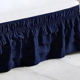 thumbnail image 3 of suxuMhao Faldón de Cama de 4 Capas, Faldón de Cama con Volantes Elástico Faldón de Cama Envolvente, Tamaño Queen 59 X 78+18 Pulgadas, Faldón de Cama Negro Azul Queen, Volante Antipolvo de Cama de, 3 of 3