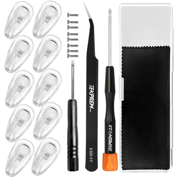 Kit de reparación de almohadillas nasales para anteojos TEKPREM con 5 pares de silicona